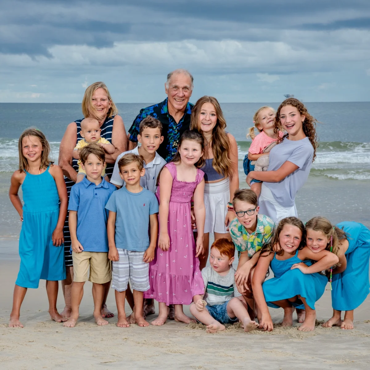 A professional family photo session shot in Fort Morgan, Alabama of a group of family members.