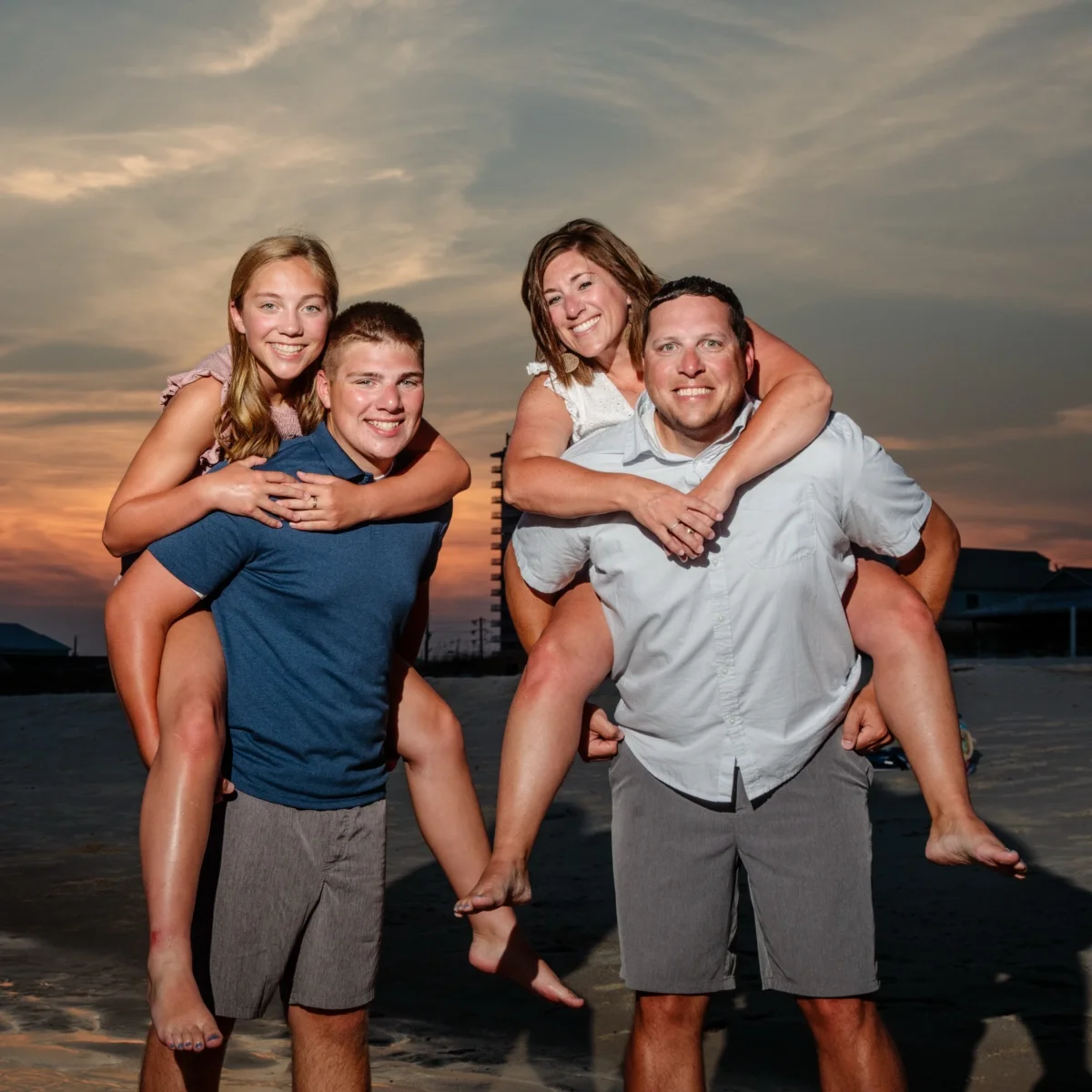 Sunset photo session on the beach on the coast of Alabama.